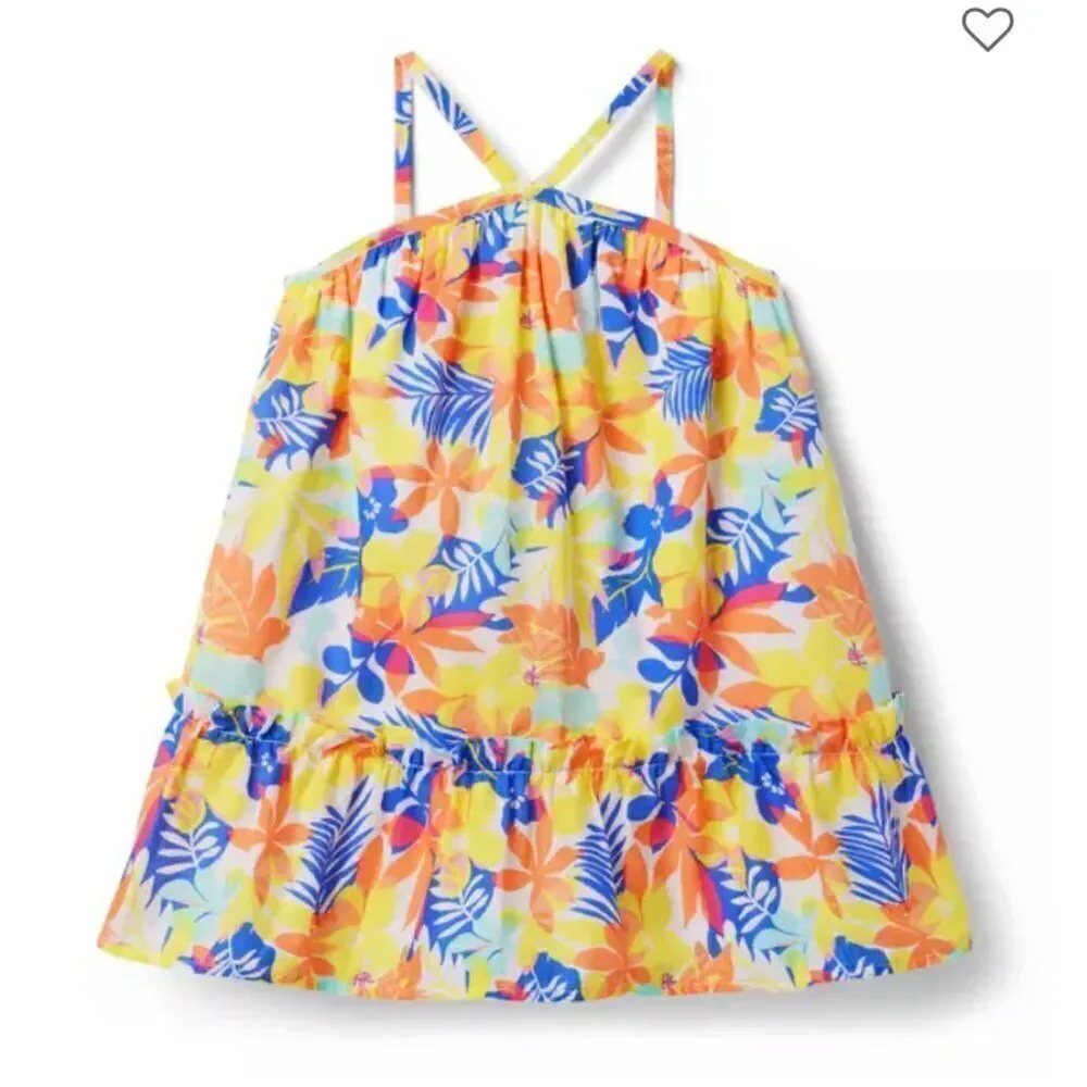 Janie and Jack 100048638 Palm Floral Halter Sundress NWT 2T